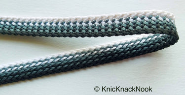Black, White And Grey Thread Lace Trim, Basket Weave